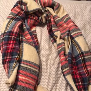 Giant plaid blanket scarf